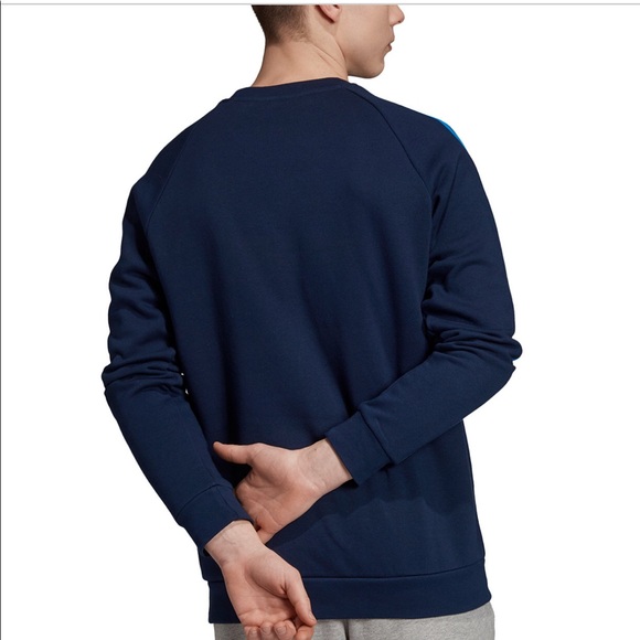 Adidas Originals Trefoil Blue Pullover Sweatshirt - Picture 3 of 8